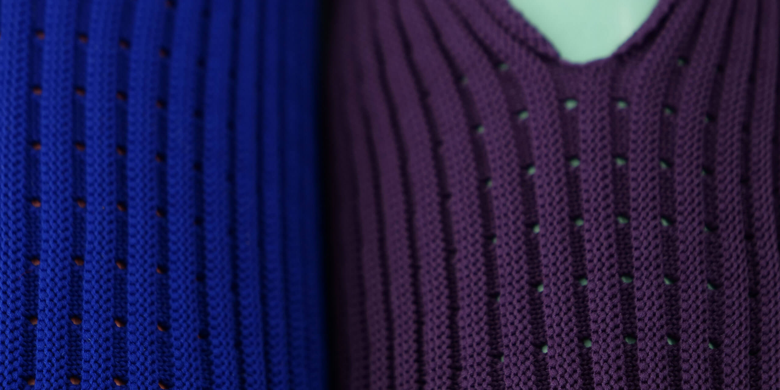 Rippendetail einer 3D-gestrickten Flaschentasche: reiß- und abriebfest, geringe Feuchtigkeitsaufnahme, pflegeleicht